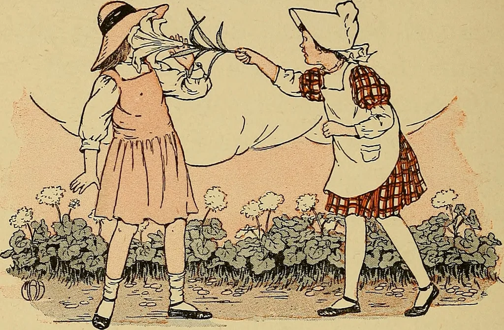 An illustration from Two little southern sisters and their garden plays, 1919, leaf 133