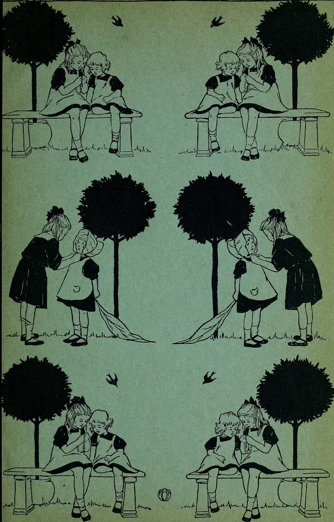 An illustration from Two little southern sisters and their garden plays, 1919, leaf 2