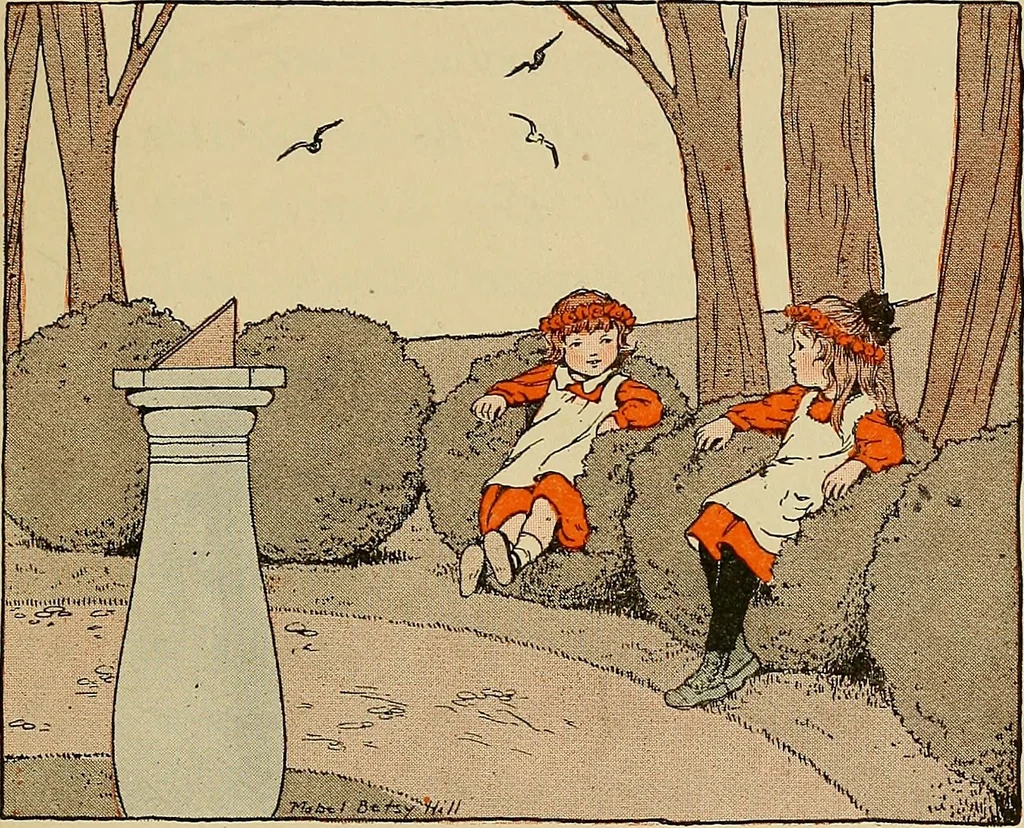 An illustration from Two little southern sisters and their garden plays, 1919, leaf 34