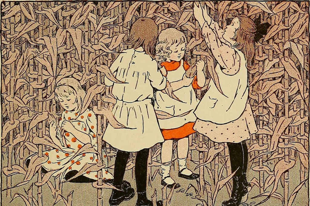 An illustration from Two little southern sisters and their garden plays, 1919, leaf 38
