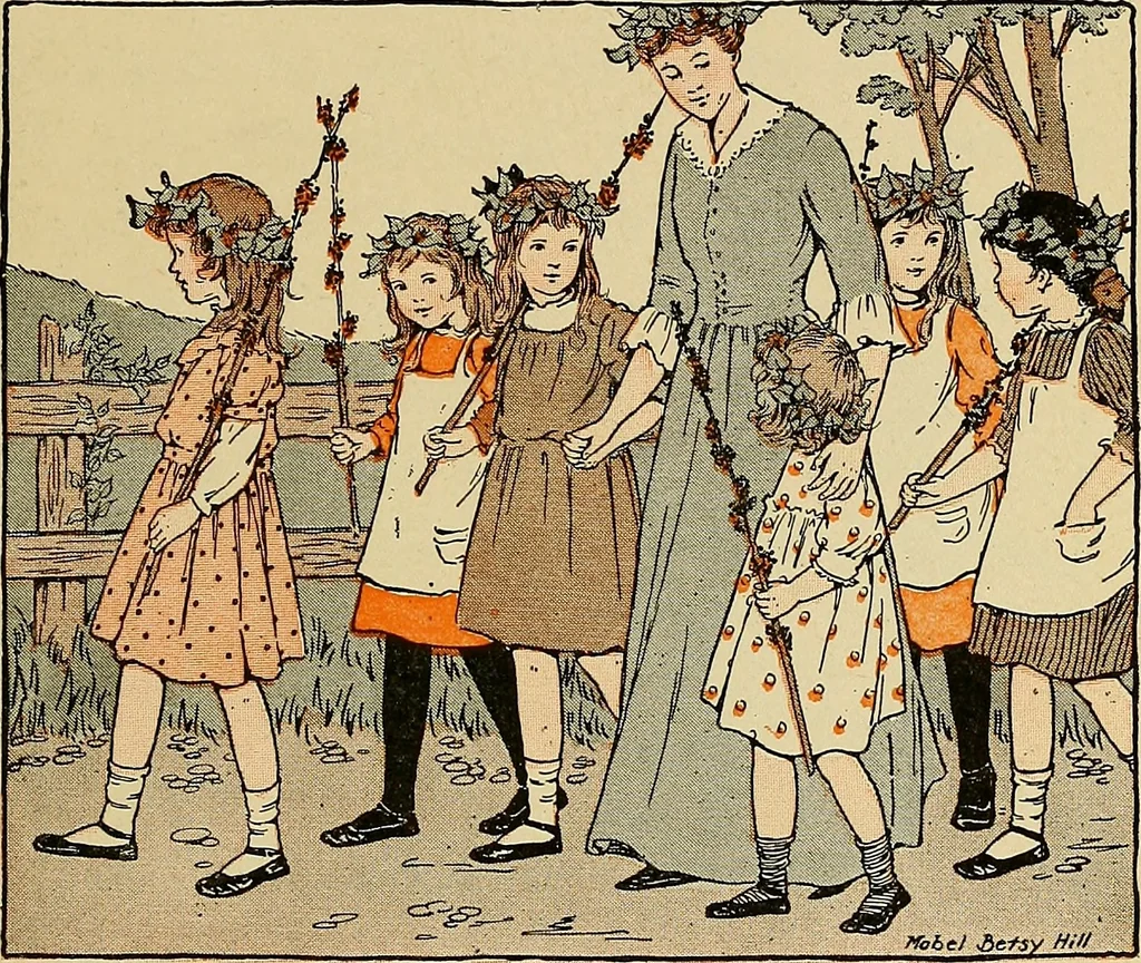 An illustration from Two little southern sisters and their garden plays, 1919, leaf 68