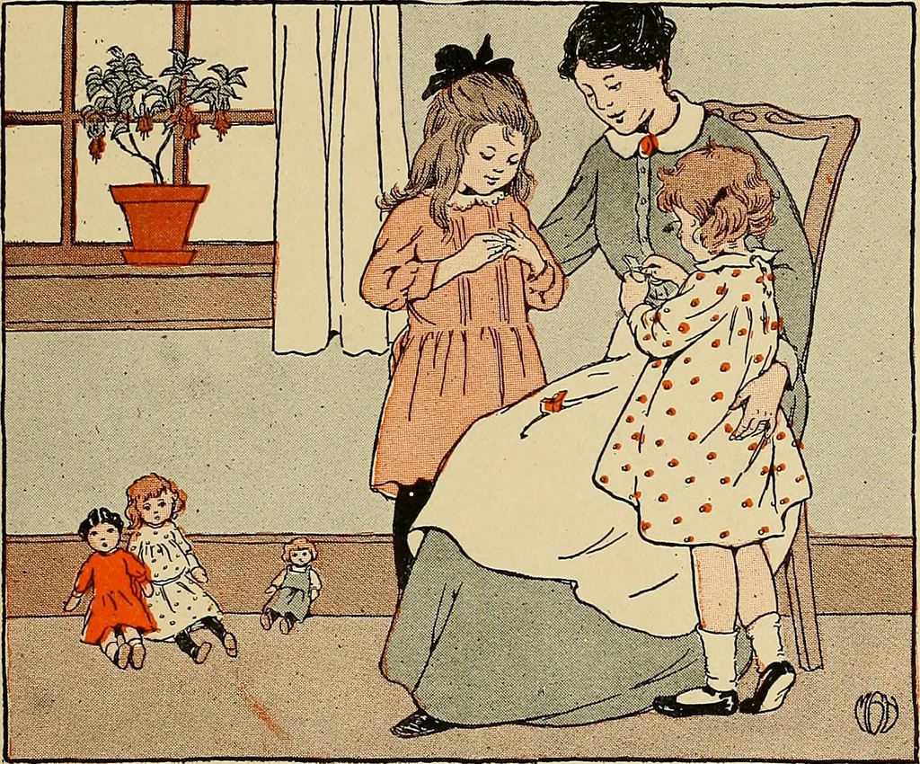 An illustration from Two little southern sisters and their garden plays, 1919, leaf 76
