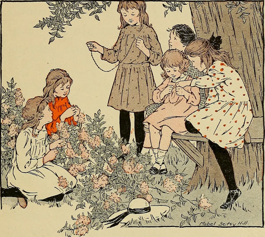 An illustration from Two little southern sisters and their garden plays, 1919, leaf 96