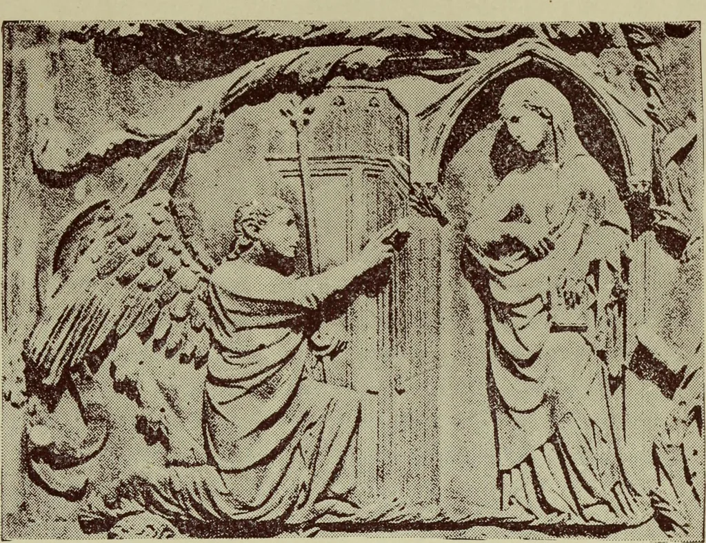 An illustration from The two paths ; Love's meinie ; also, Val d'arno ; The pleasures of England ; Mornings in Florence ; Time and tide ; The art of England ; Notes on the construction of sheepfolds, 1800, leaf 414