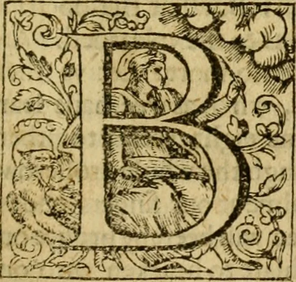 An illustration from Two and twentie sermons of Maister Iohn Calvin : in which sermons is most religiously handled the hundredth and nineteenth Psalme of David, by eight verses aparte according to the Hebrewe alphabet, 1580, leaf 14