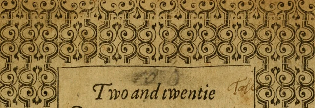 An illustration from Two and twentie sermons of Maister Iohn Calvin : in which sermons is most religiously handled the hundredth and nineteenth Psalme of David, by eight verses aparte according to the Hebrewe alphabet, 1580, leaf 6