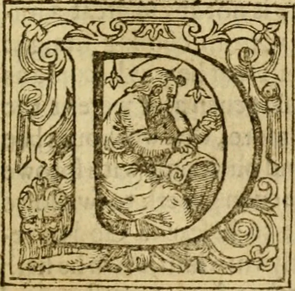 An illustration from Two and twentie sermons of Maister Iohn Calvin : in which sermons is most religiously handled the hundredth and nineteenth Psalme of David, by eight verses aparte according to the Hebrewe alphabet, 1580, leaf 64