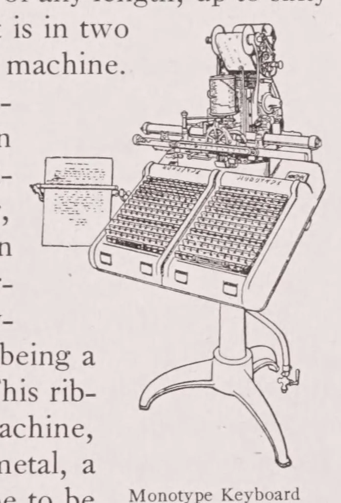 An illustration from Type;a primer of information about the mechanical features of printing types: their sizes, font schemes, &c., with a brief description of their manufacture,, 1914, leaf 31