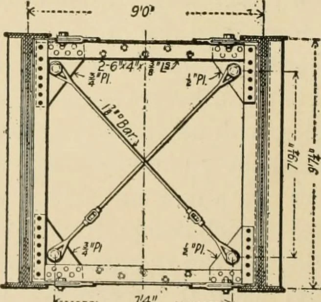 An illustration from Types and details of bridge construction, 1904, leaf 101