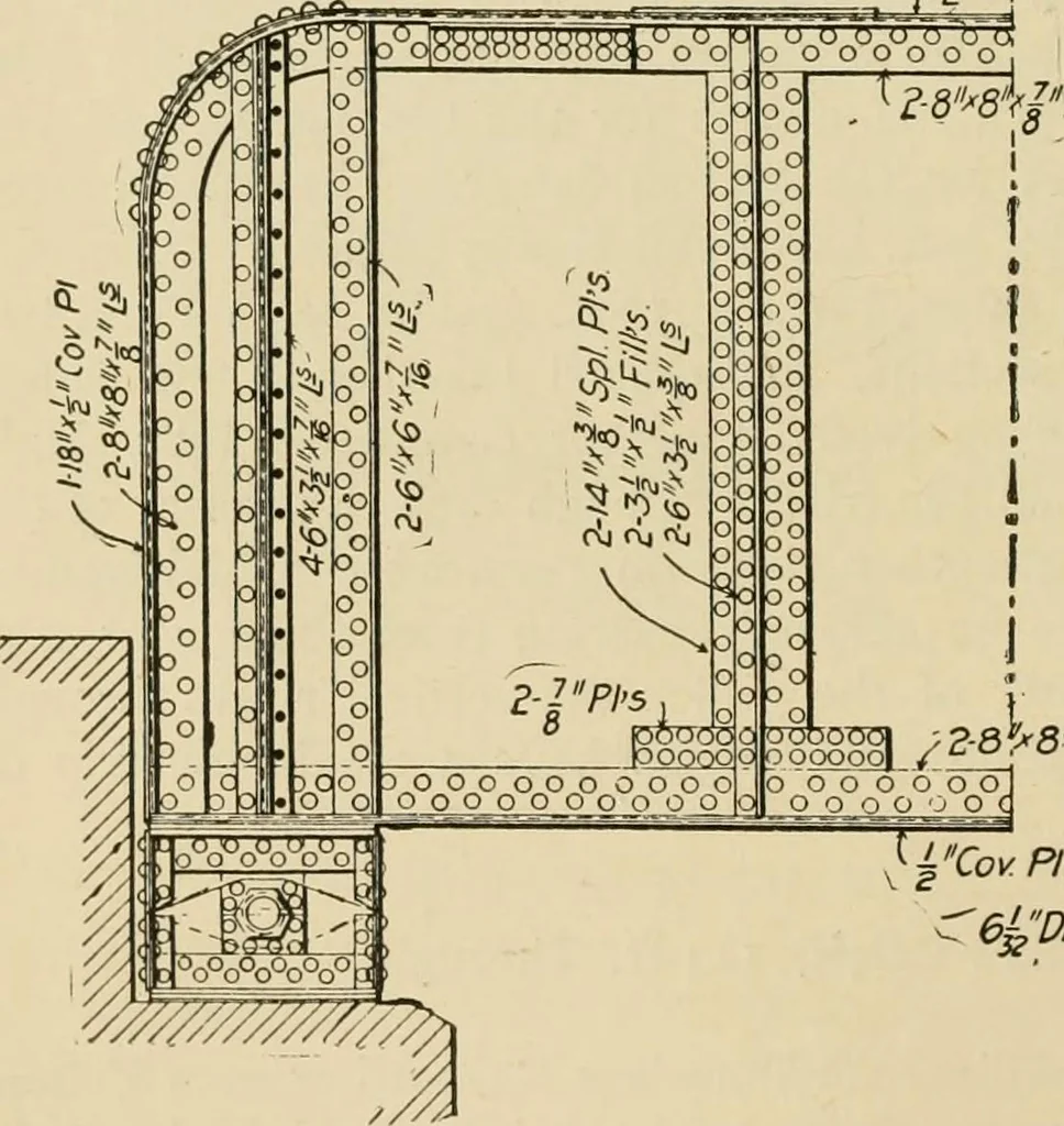 An illustration from Types and details of bridge construction, 1904, leaf 117