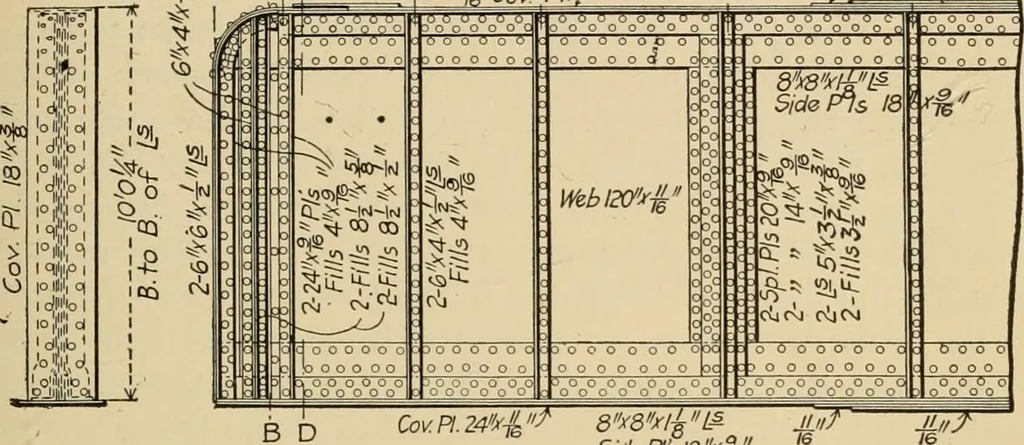 An illustration from Types and details of bridge construction, 1904, leaf 128