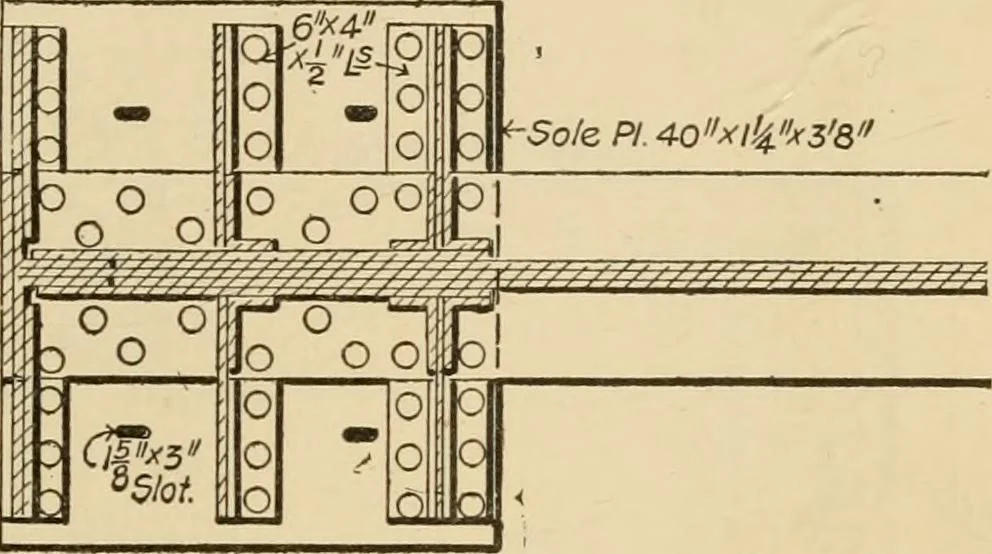 An illustration from Types and details of bridge construction, 1904, leaf 144
