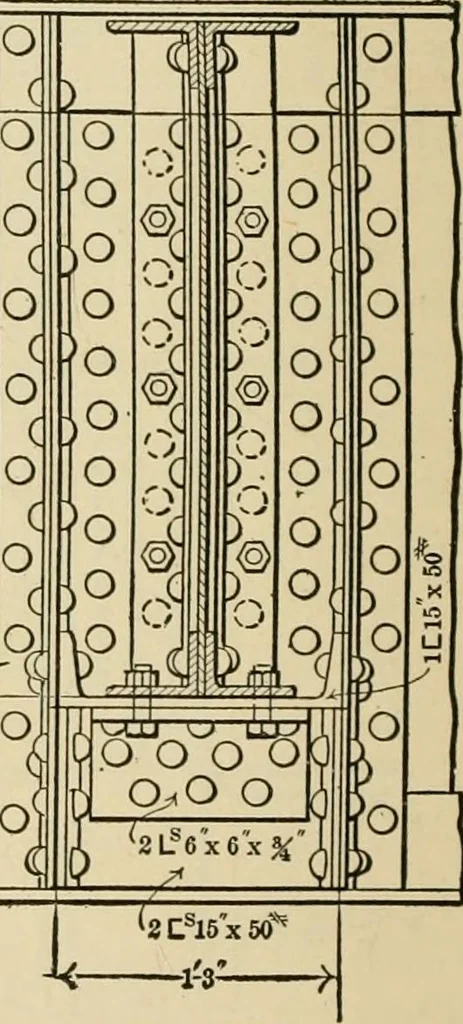 An illustration from Types and details of bridge construction, 1904, leaf 165