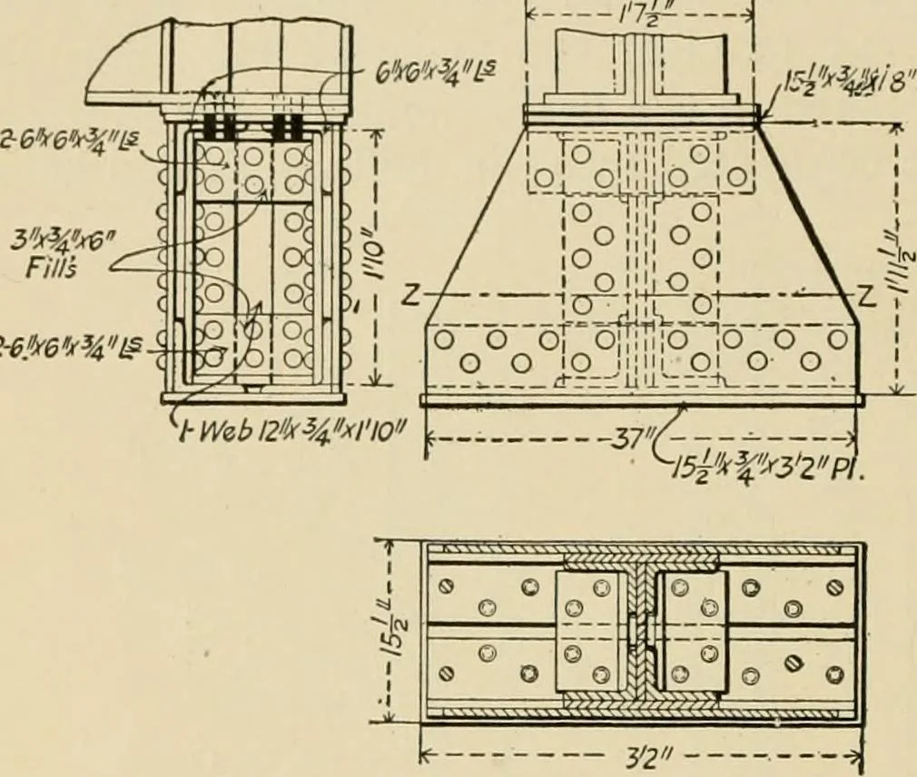 An illustration from Types and details of bridge construction, 1904, leaf 177