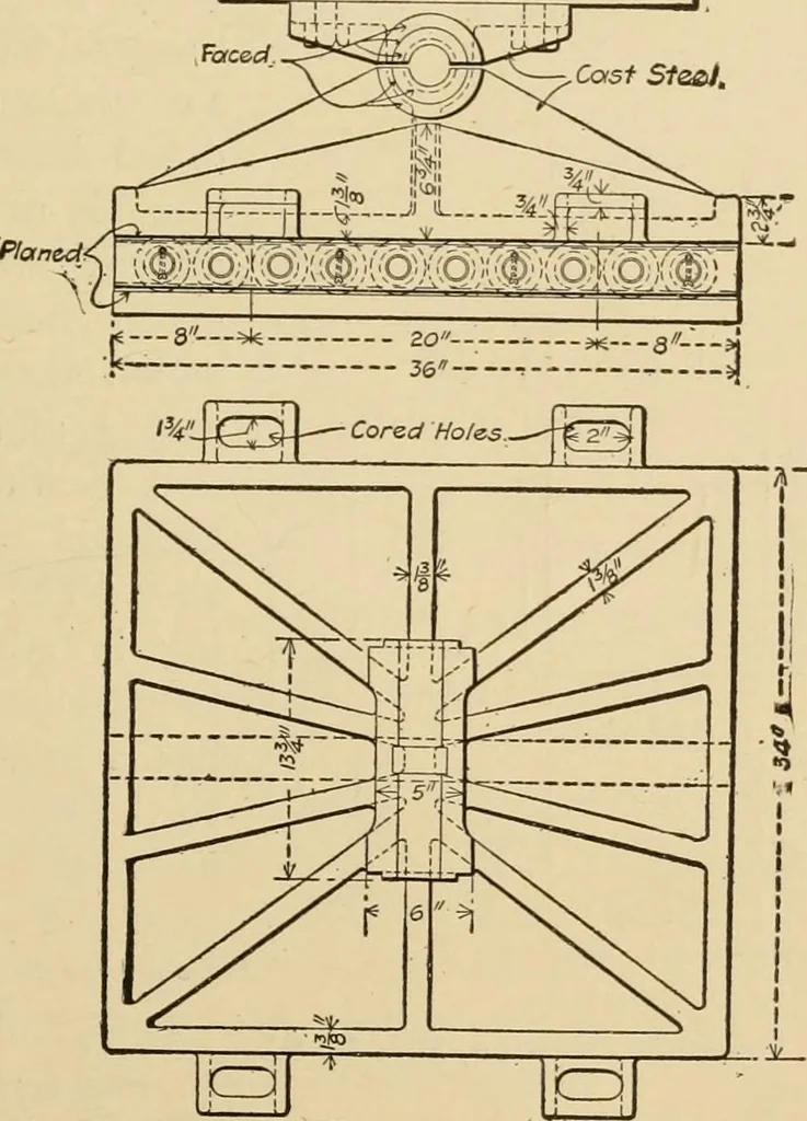 An illustration from Types and details of bridge construction, 1904, leaf 180