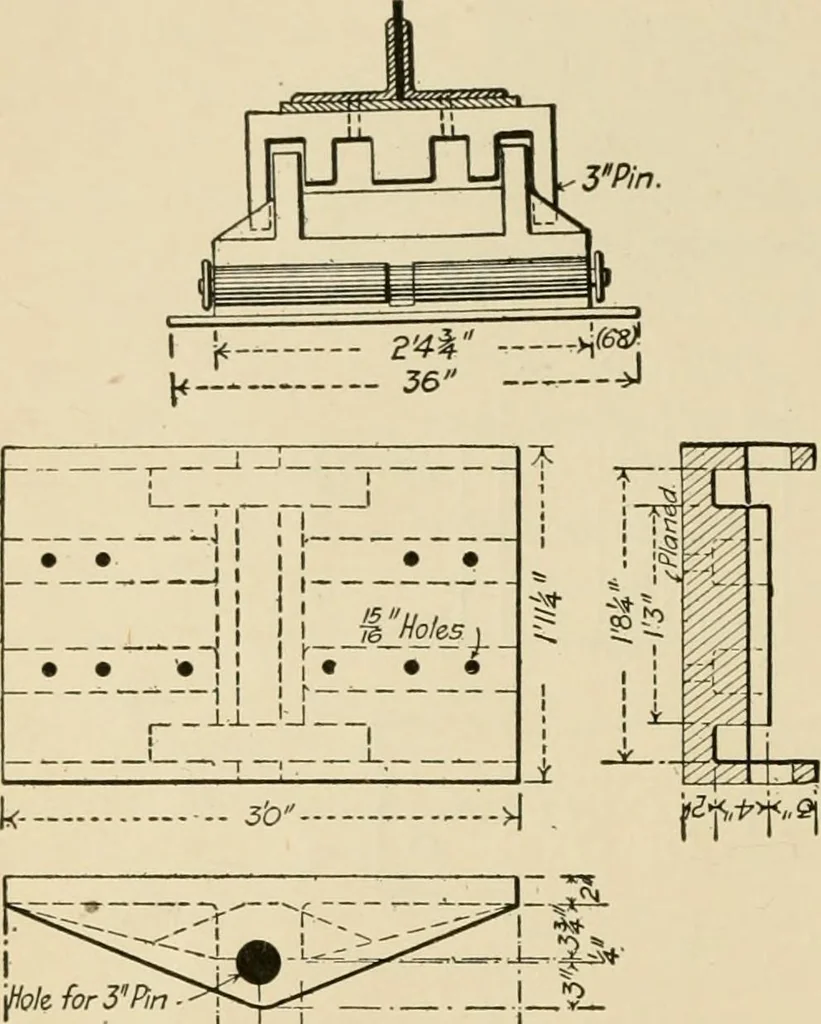 An illustration from Types and details of bridge construction, 1904, leaf 181