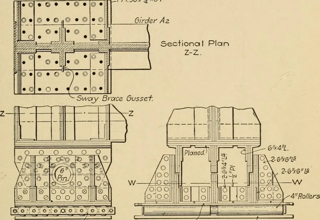 An illustration from Types and details of bridge construction, 1904, leaf 188