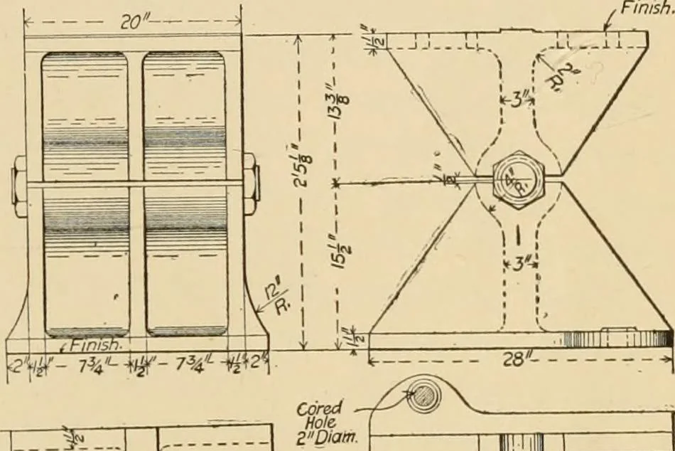 An illustration from Types and details of bridge construction, 1904, leaf 204