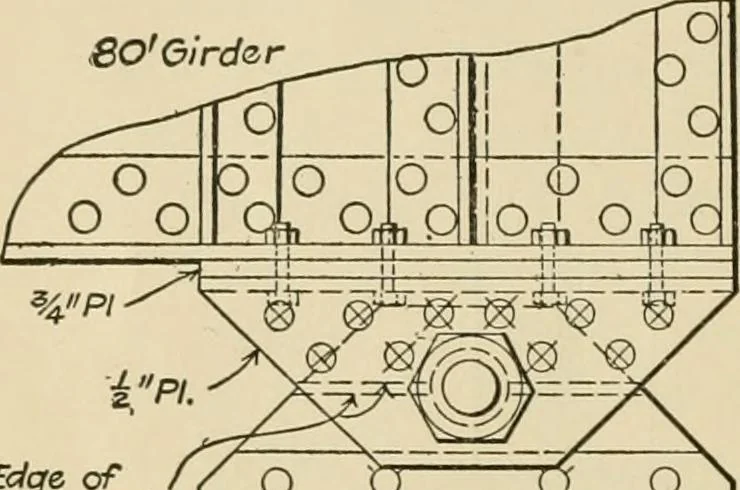 An illustration from Types and details of bridge construction, 1904, leaf 209