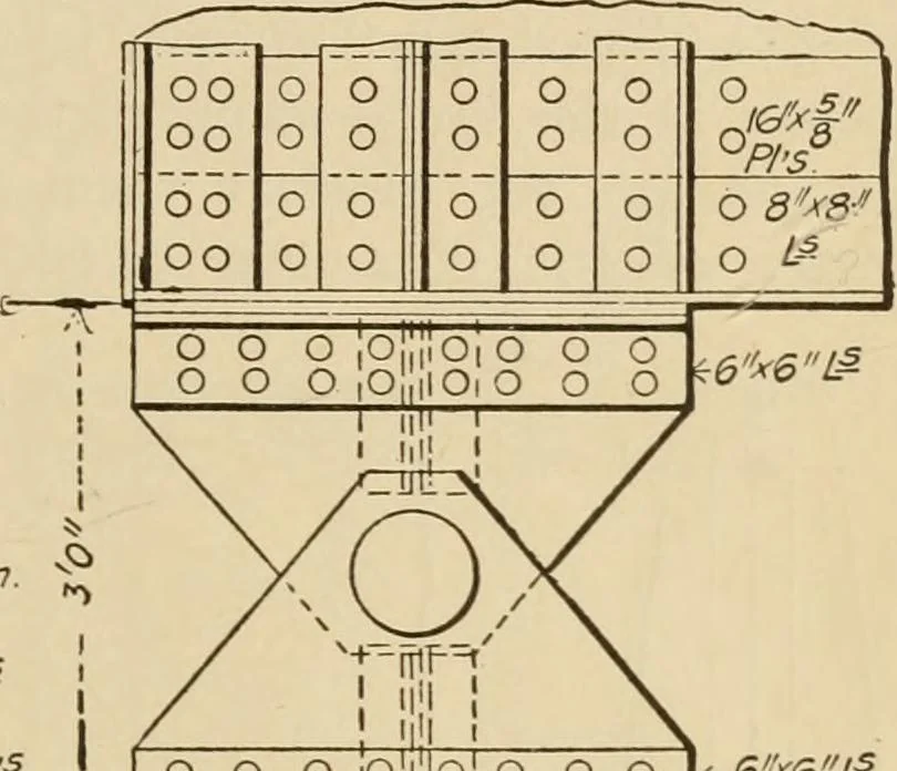 An illustration from Types and details of bridge construction, 1904, leaf 210