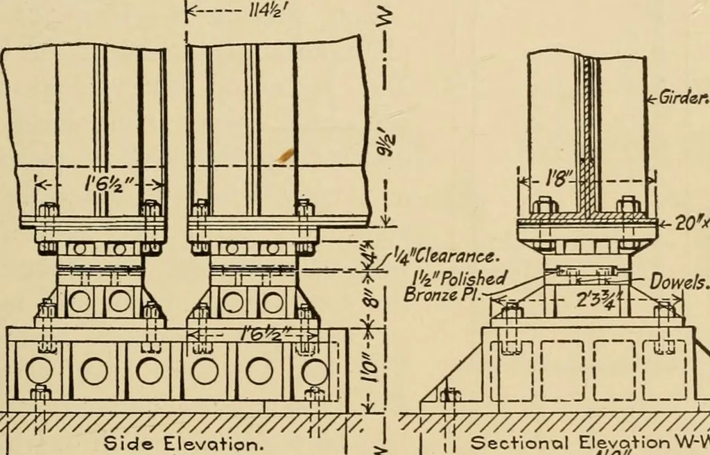 An illustration from Types and details of bridge construction, 1904, leaf 216