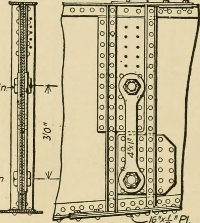 An illustration from Types and details of bridge construction, 1904, leaf 229