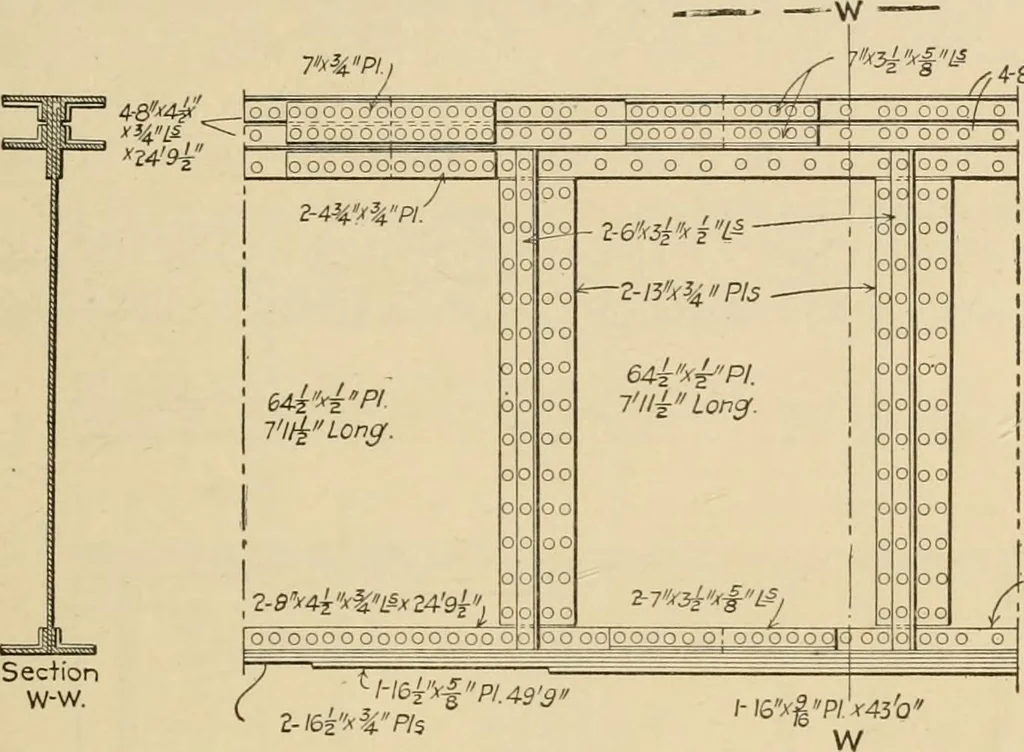 An illustration from Types and details of bridge construction, 1904, leaf 236