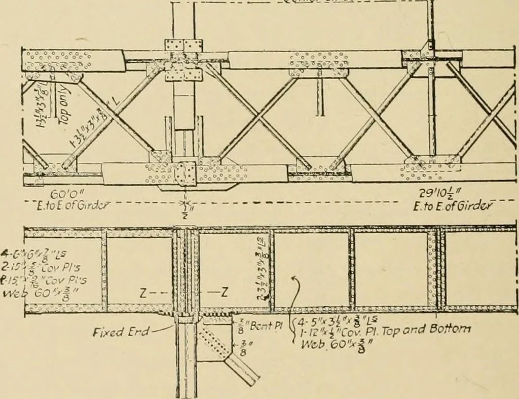 An illustration from Types and details of bridge construction, 1904, leaf 247