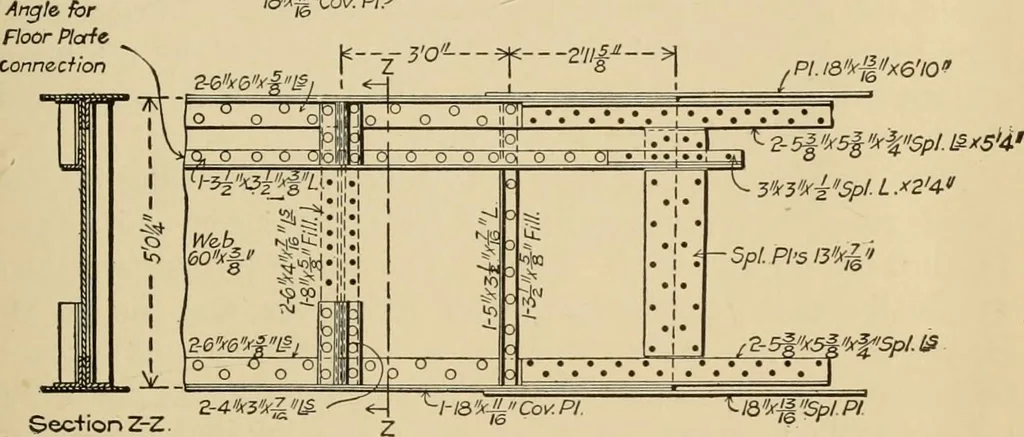 An illustration from Types and details of bridge construction, 1904, leaf 270