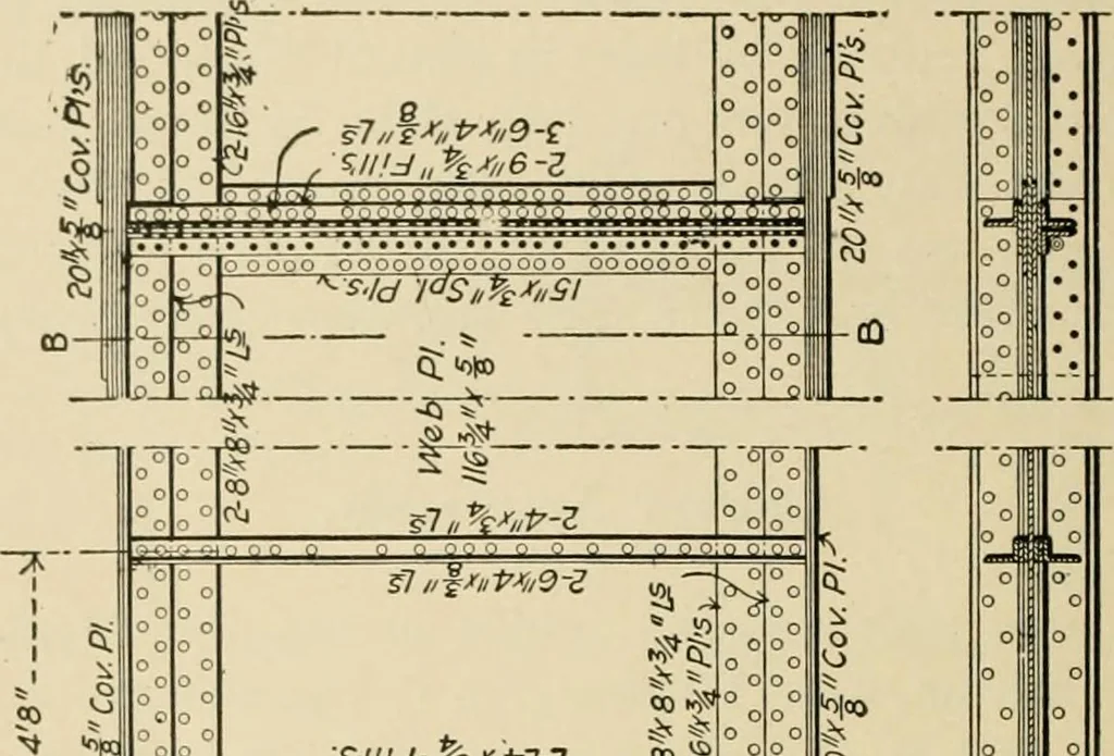 An illustration from Types and details of bridge construction, 1904, leaf 283