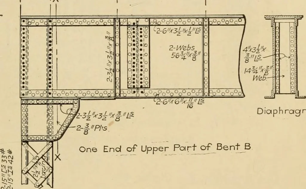 An illustration from Types and details of bridge construction, 1904, leaf 296