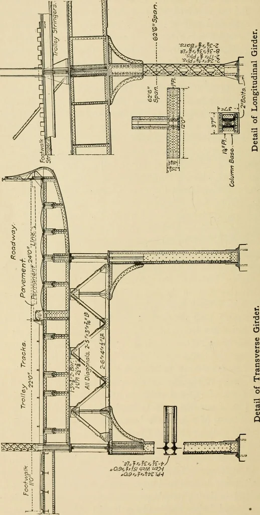 An illustration from Types and details of bridge construction, 1904, leaf 301