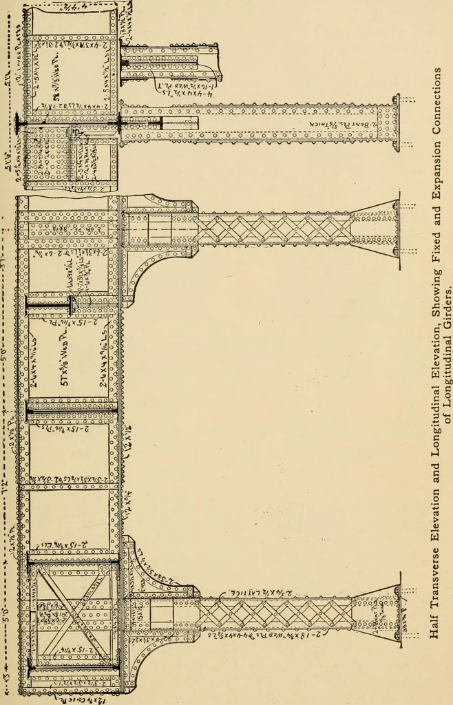 An illustration from Types and details of bridge construction, 1904, leaf 306