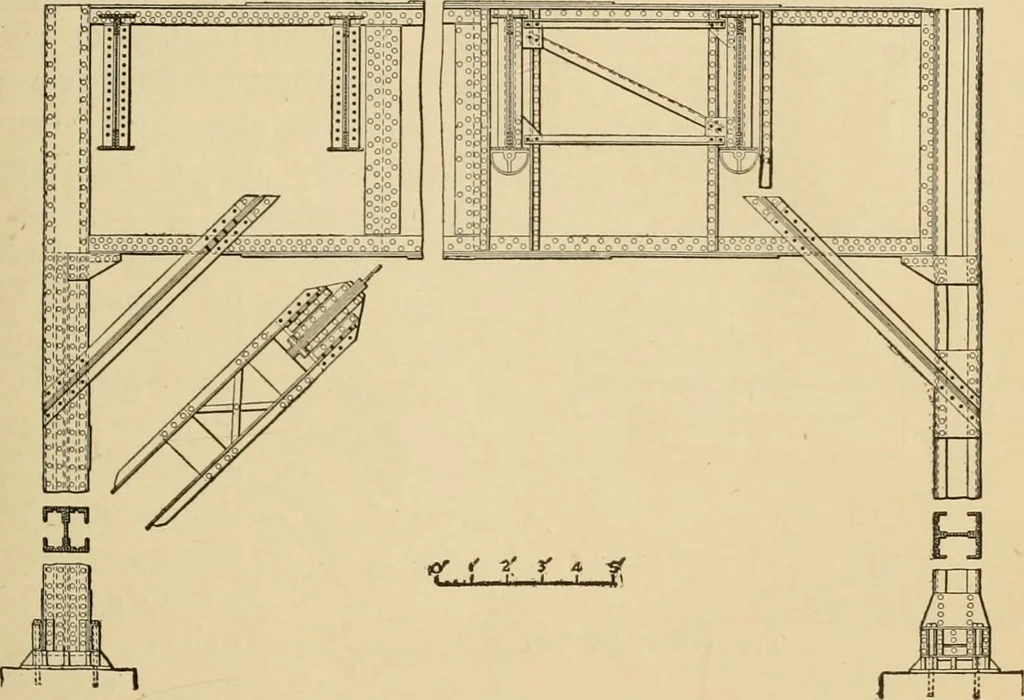 An illustration from Types and details of bridge construction, 1904, leaf 316