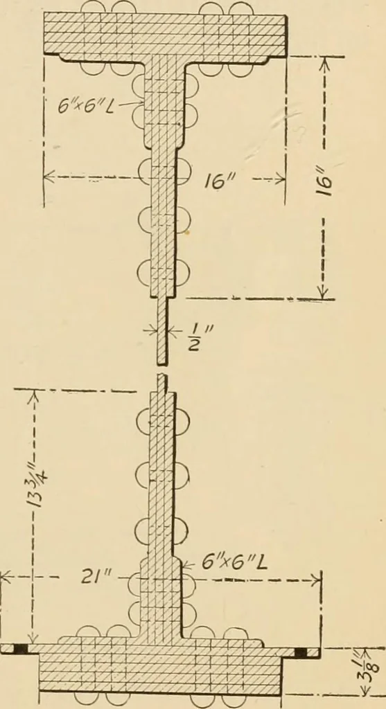 An illustration from Types and details of bridge construction, 1904, leaf 318