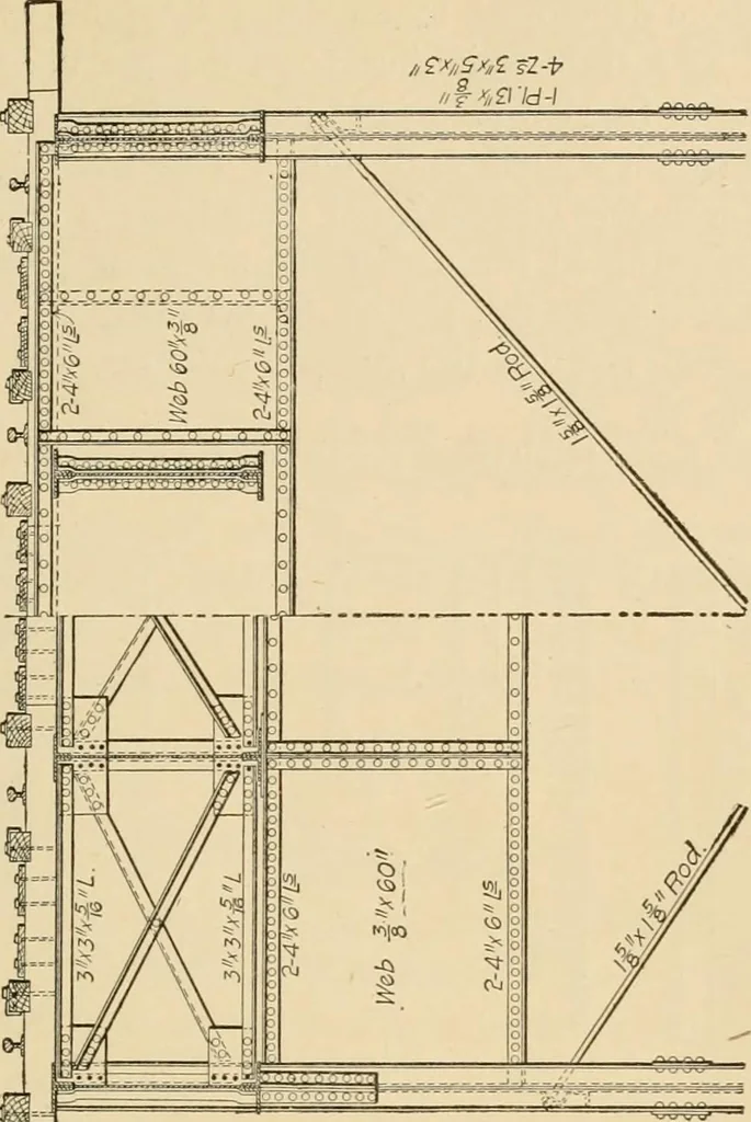 An illustration from Types and details of bridge construction, 1904, leaf 324