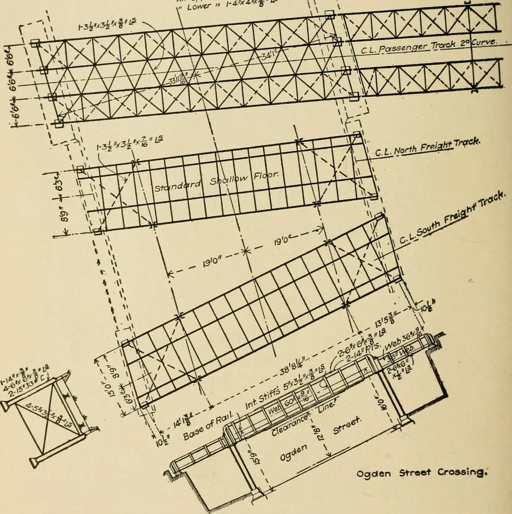 An illustration from Types and details of bridge construction, 1904, leaf 327