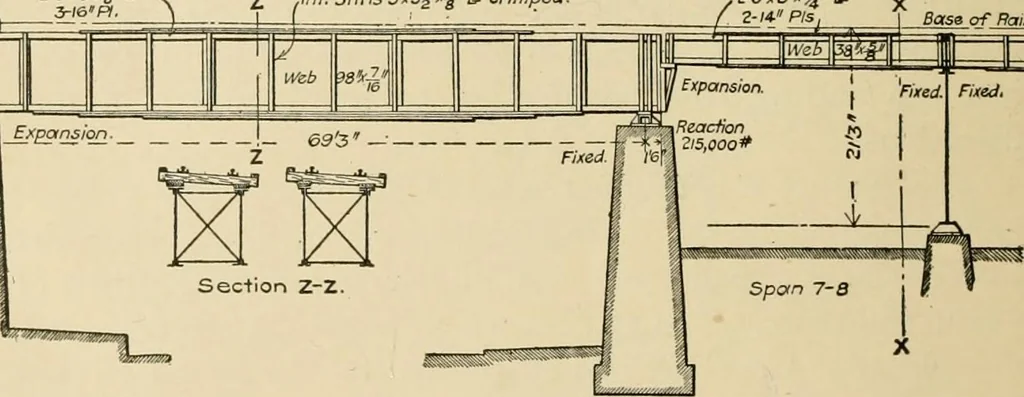 An illustration from Types and details of bridge construction, 1904, leaf 329