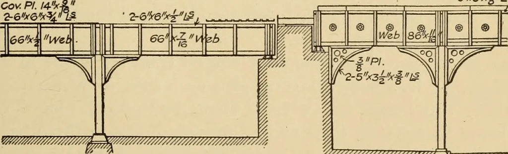 An illustration from Types and details of bridge construction, 1904, leaf 330
