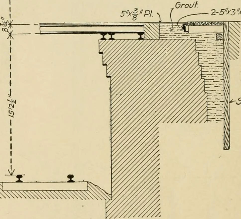 An illustration from Types and details of bridge construction, 1904, leaf 351