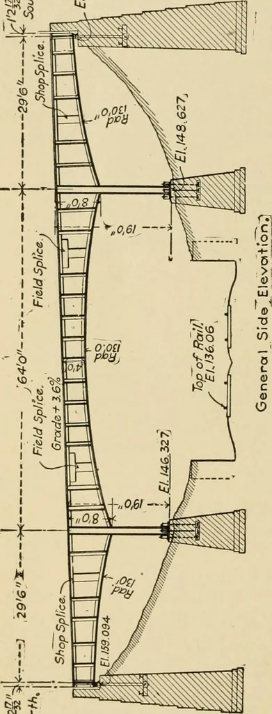 An illustration from Types and details of bridge construction, 1904, leaf 361