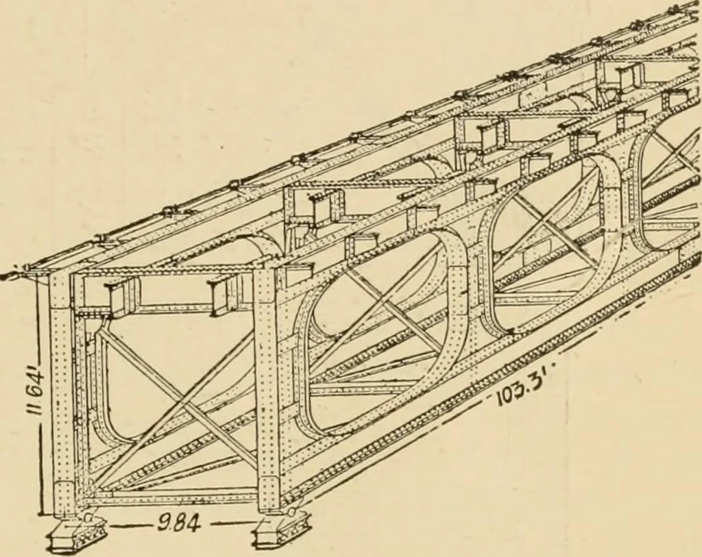 An illustration from Types and details of bridge construction, 1904, leaf 390