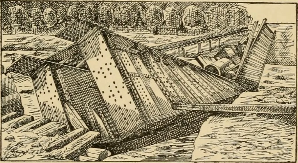 An illustration from Types and details of bridge construction, 1904, leaf 64