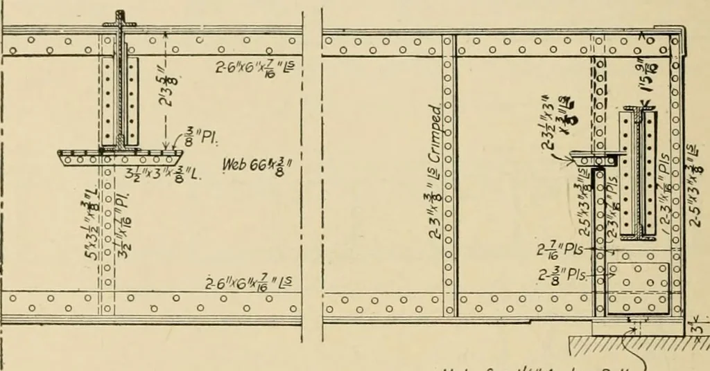 An illustration from Types and details of bridge construction, 1904, leaf 73