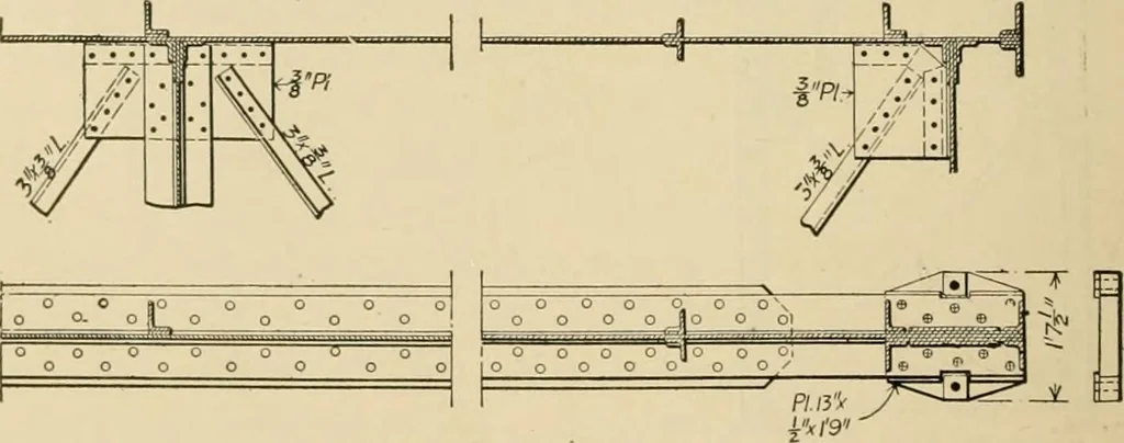 An illustration from Types and details of bridge construction, 1904, leaf 73