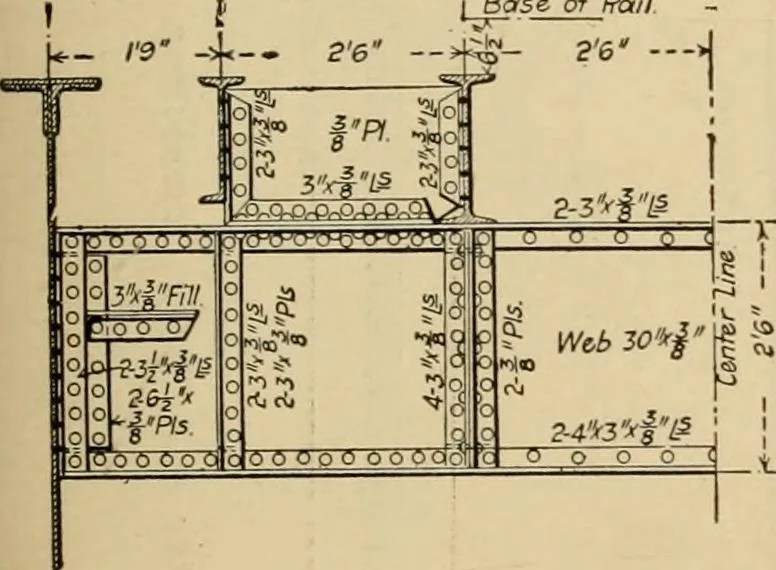 An illustration from Types and details of bridge construction, 1904, leaf 74