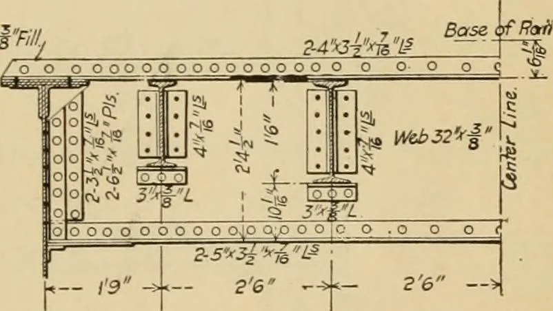 An illustration from Types and details of bridge construction, 1904, leaf 74