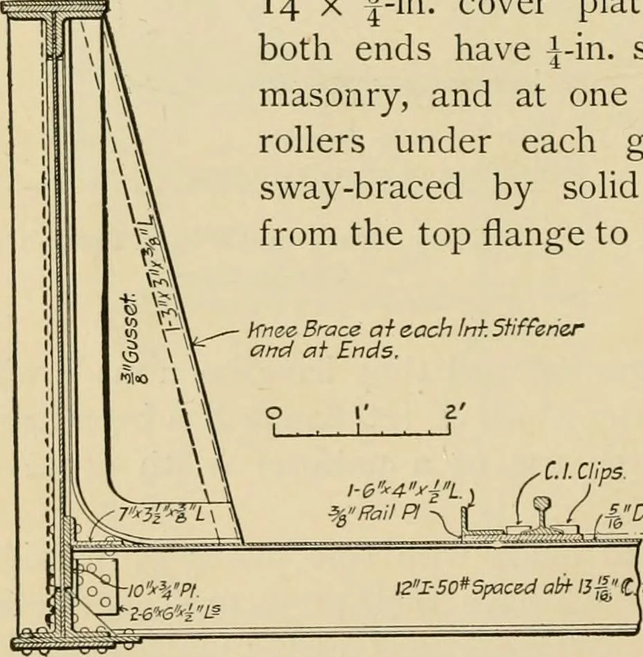 An illustration from Types and details of bridge construction, 1904, leaf 77