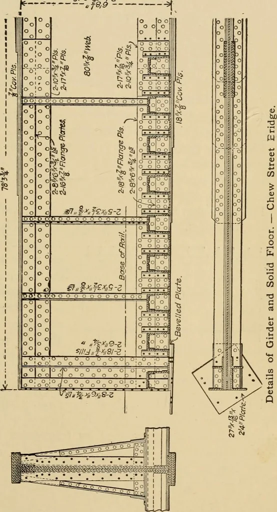 An illustration from Types and details of bridge construction, 1904, leaf 78