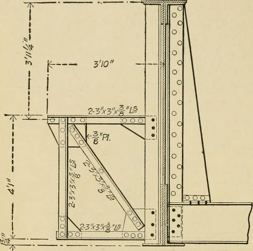 An illustration from Types and details of bridge construction, 1904, leaf 81